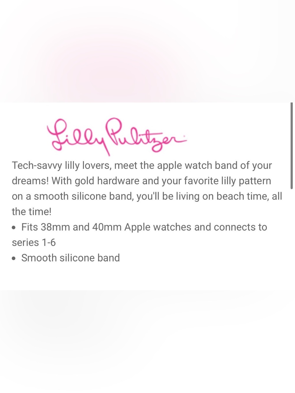 🌸 Lily Pulitzer Apple silicone watch strap/band - Picture 5 of 14